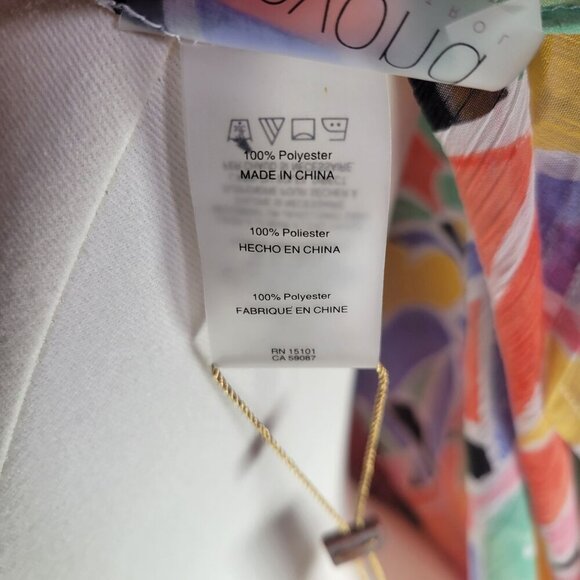 Beyond Control Colorful Floral Chiffon Tie-Front Beach Resort Cover-Up Wrap S/M - Picture 4 of 8